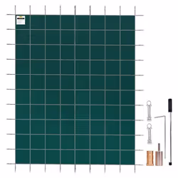 Bâche Piscine Rectangulaire - VEVOR - 55x104m-Polypropylène-la Piscine 49x98m-Vert-Boulon de Terre Laiton-Acier Inoxydable 30 ...