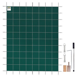 Bâche Piscine Rectangulaire - VEVOR - 55x104m-Polypropylène-la Piscine 49x98m-Vert-Boulon de Terre Laiton-Acier Inoxydable 304