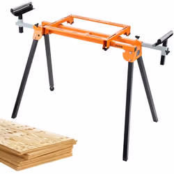 Support pour Scie à Onglet -VEVOR-94-199 cm-Charge 150 kg en Acier Support de Travail avec Pince à Dégagement Rapide Compatib ...