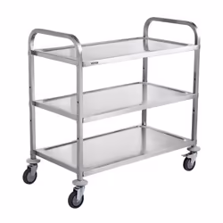Desserte à Roulettes - VEVOR - 953 x 50 x 958 cmCharge maximale 2041 kg Acier inoxydableAvec 6 crochets