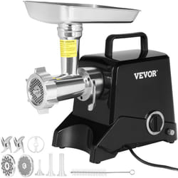 VEVOR Hachoir a Viande 575 W Hachoir Electrique Multifonctionnel 190 kg/h 2 Lames 2 Plaques de Broyage Poussoir a Saucisses en Alu et Inox
