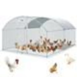 Enclos Poulailler  - VEVOR -  Grand Enclos Poule Oie Métal Bâche Imperméable Toit Dôme 40x30x20 m