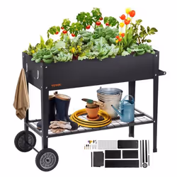 Jardinière - VEVOR - Potager Sureleve Lit de Jardin Surélevé Potager Acier Galvanisé 108x495x80 cm
