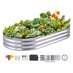 VEVOR Jardinière Lit de Jardin Surélevé Potager Métal Galvanisé 1825x925x28cm