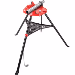 Support de Tuyau -VEVOR-32-152 mm Etau à Chaîne Trépied Pieds en Acier Pliables Supports de Tuyaux avec Plateau