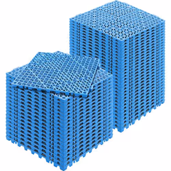 Lot de 50 Dalles de Jardin Piscine-VEVOR-30x30x15 cm-PVC Drainage Rapide Revêtements de Sol-Terrasse Cuisine Salle de Bain-Bl ...