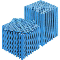 Lot de 50 Dalles de Jardin Piscine-VEVOR-30x30x15 cm-PVC Drainage Rapide Revêtements de Sol-Terrasse Cuisine Salle de Bain-Bleu