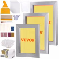 Lot de 3 Cadres de Sérigraphie - VEVOR - Kit de Sérigraphie Complet à 110 Mailles en Alu