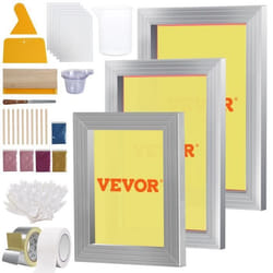 Lot de 3 Cadres de Sérigraphie - VEVOR - Kit de Sérigraphie Complet à 110 Mailles en Alu