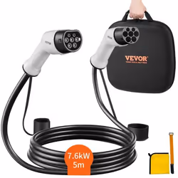 5m Câble de Charge EV Type 2 à Type 2  - VEVOR - 32A 7kW Charger Voiture Électrique