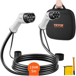 Vevor - Cable de Recharge ev de Type 2 a Type 2 Chargement Monophase Vehicule Electrique 16 a 11 kW 5 m IP66 Etanche avec Sac de Transport pour