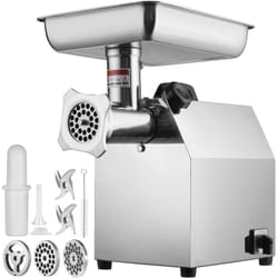 VEVOR Hachoir a Viande 650 W Hachoir Electrique Multifonctionnel 3,76 kg/min avec 2 Lames 2 Plaques de Broyage Poussoir a Saucisses en Inox