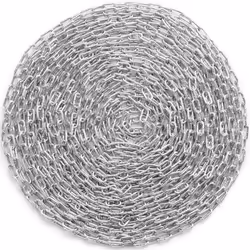 Chaîne à Maillons en Acier au Carbone Galvanisée-VEVOR-51 mm x 3048 m-Charge 498 kg-2 Connecteurs Rapides