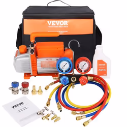 Pompe à Vide Climatisation - VEVOR - 100L-min 150W - avec Manomètre Tuyau