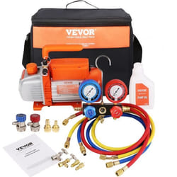 Pompe à Vide Climatisation - VEVOR - 100L-min 150W - avec Manomètre Tuyau