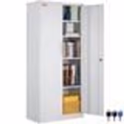 Armoire de bureau - VEVOR - 800 × 400 × 1800 mmavec étagères réglables à 3 clés et porte magnétique blanc200 lb-chaque couche