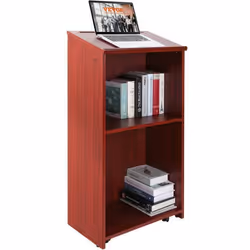 Pupitre de Conférence - VEVOR - 600 x 360 x 1200 mmAvec 4 roulettes étagère de rangement et Bureau inclinableMarron