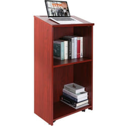 Pupitre de Conférence - VEVOR - 600 x 360 x 1200 mmAvec 4 roulettes étagère de rangement et Bureau inclinableMarron