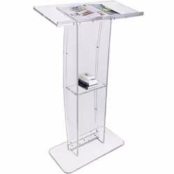 Pupitre de Conférence - VEVOR - 685 x 330 x 1198mmPrésentoir acryliqueavec étagère de rangement et Bureau inclinableTranspare ...
