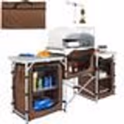 Cuisine de Camping - VEVOR - Meuble de Camping Armoire de Camping Pliable en Alu avec Pare-Brise Brun