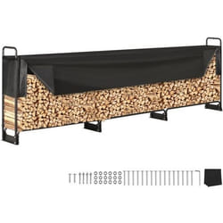 VEVOR Range Bûches Extérieur avec Couverture Abri Bois Porte-bûches 386x36x117cm
