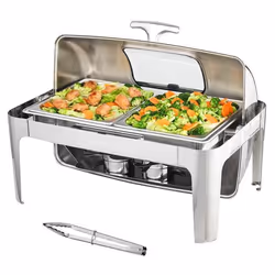 Chauffe-Plat Buffet - VEVOR - 85 L Chauffant à Combustible avec Couvercle en Verre
