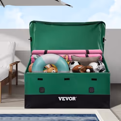 VEVOR Boîte de Rangement Extérieur Étanche 660L Bâche PE Imperméable 155x63x75cm