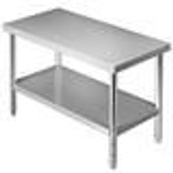 Table Plan de Travail en Acier Inox - VEVOR - 122x61x86 cm - Étagère Inférieure Réglable - Table de Préparation - Cuisine Garage