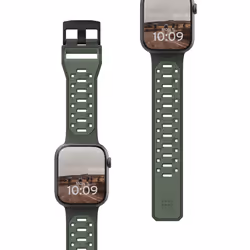 Urban Armor Gear 194002117272, Bracelet de montre, Apple, Watch Series 9, 8, SE 2, 7, 6, 5, 4, 3, 2, 1, SE, Silicone, Acier i ...