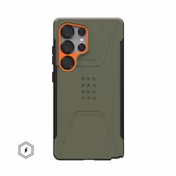 Urban Armor Gear Civilian, Housse, Samsung, Galaxy S25 Ultra, 17,3 cm (6.8"), Olive, Orange