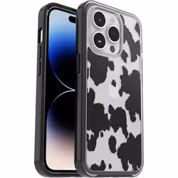 Coque iPhone 14 Pro - Otterbox - Symmetry Clear - Antimicrobienne - Ultra-mince - Cow Print