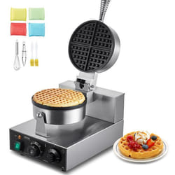 Gaufrier à Cornet de Glace Commercial 1230 W-VEVOR-avec Contrôle de la Température et du Temps-Restaurant Boulangerie Snack Bar