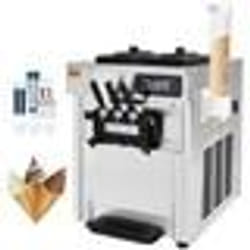 Machine à Crème Glacée Commerciale-VEVOR-18-28 L/h 3 Saveurs Machine à Glace Italienne Trémie 2x55 L-pour Yaourt Café Snack-Bar