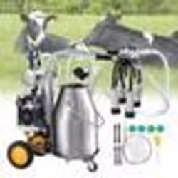 Machine à Traire Électrique pour Vaches-VEVOR-Seau Inox 304 25 L-Trayeuse Sous Vide à Pulsation Auto-Pression Réglable