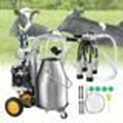 Machine à Traire Électrique pour Vaches-VEVOR-Seau Inox 304 25 L-Trayeuse Sous Vide à Pulsation Auto-Pression Réglable