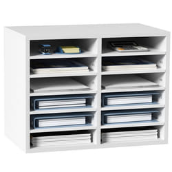 Organisateur de Bureau en Bois-VEVOR-52x305x41cm-Étagère Amovible Classeur pour Rangement Fichiers Magazines École