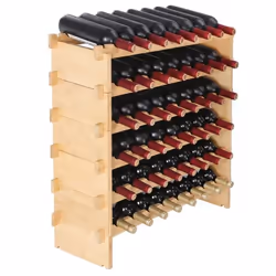 Casier à Vin - VEVOR - Étagère à Bouteilles porte-bouteilles Empilable 48 Bouteilles 6 Niveaux Bambou