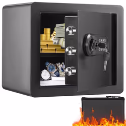34 L Coffre-Fort Numérique - VEVOR - 400 x 300 x 350 mm Coffre-Fort de Sécurité - 2 Types de Déverrouillage Mot de Passe et C ...