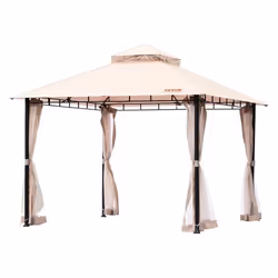 Gazebo de Jardin - VEVOR - 295x295 cm pour 6-8 Personnes avec Filet en MailleRevêtement PUAbri Extérieur pour PelouseMaison