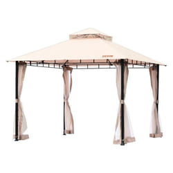 Gazebo de Jardin - VEVOR - 295x295 cm pour 6-8 Personnes avec Filet en MailleRevêtement PUAbri Extérieur pour PelouseMaison