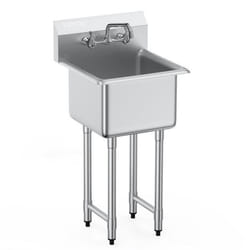 Évier commercial - VEVOR - 457x381x1041 mmacier inoxydableCapacité de charge 104 kgAvec robinet et piedsDosseret