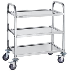 Chariot de Service Inox - VEVOR - 3 Étages Charge Max 181 kg