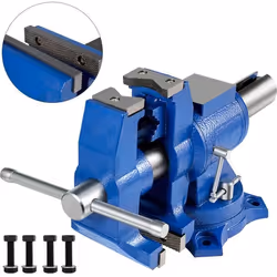 Étau détabli - VEVOR - Table Base Pliable Pivotante Polyvalente étau - 152 mm 45 x 18 x 25 cm - Fonte Ductile Matériau - Bleu