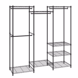 Portant à Vêtements - VEVOR - Porte-Manteau avec Roulettes Porte-Manteau Acier Charge 362 kg 8 Étagères 4 Barres
