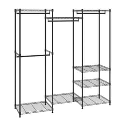 Portant à Vêtements - VEVOR - Porte-Manteau avec Roulettes Porte-Manteau Acier Charge 362 kg 8 Étagères 4 Barres