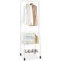 Chariot à Linge - VEVOR - Panier à Linge Mobile avec Barre d’Accrochage et Étagère