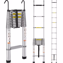 Échelle Télescopique Extensible - VEVOR - Échelle Télescopique Aluminium Extensible Multi-Usages Portable 46m 190kg