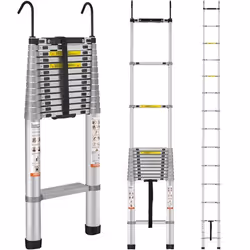 Échelle Télescopique Extensible - VEVOR - Échelle Télescopique en Aluminium Multi-Usages Portable 55m 190kg