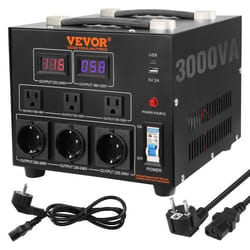 Transformateur - VEVOR - Convertisseur Tension Élévateur Abaisse 220V à 110V 3000VA CE
