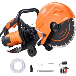 Scie a beton electrique, 305 mm, scie circulaire puissance elevee 2800 w profondeur de coupe 114 mm scie a disque humide/sec avec conduite deeau,